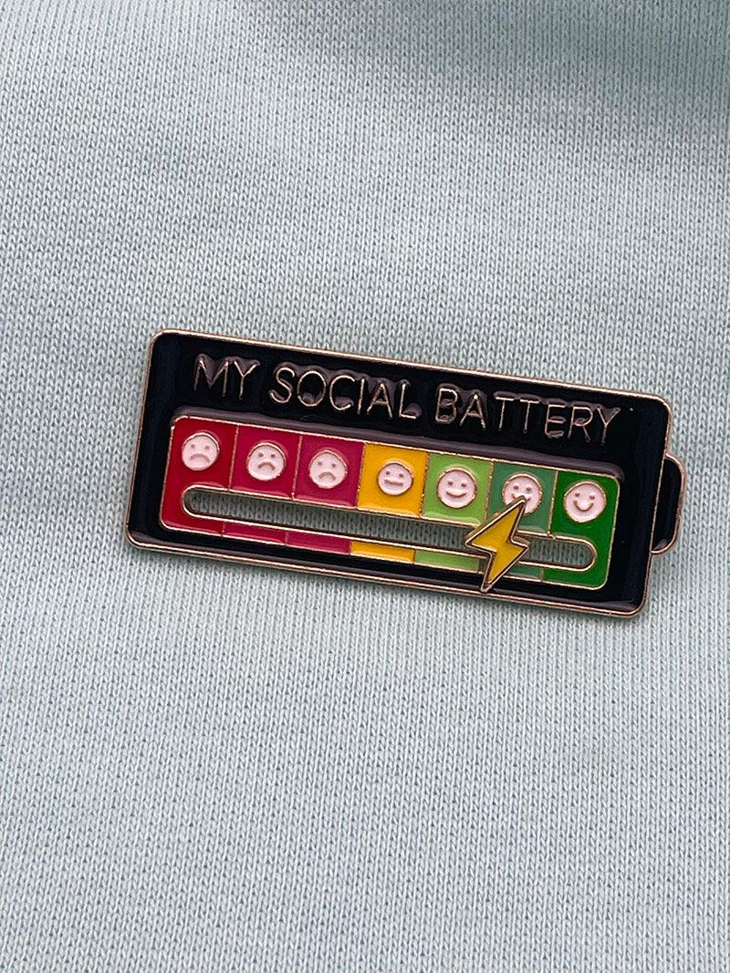 My Social Battery Pin Badge – Delightfully Dark Crafts